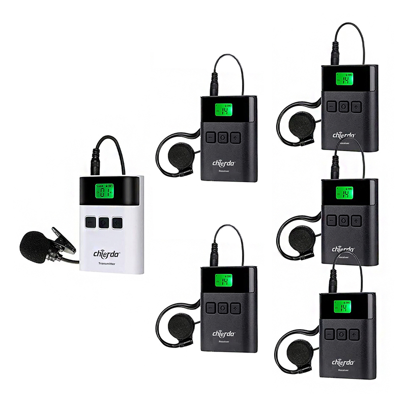 Chierda F60 2.4GHz Lightweight 150 Meters Wireless Tour Guide system